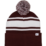 maroon/white